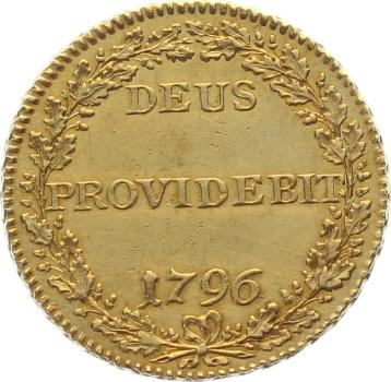Preview: Bern Doppelduplone 1796 «DEUS PROVIDEBIT» – historische Goldmünze der Republik Bern